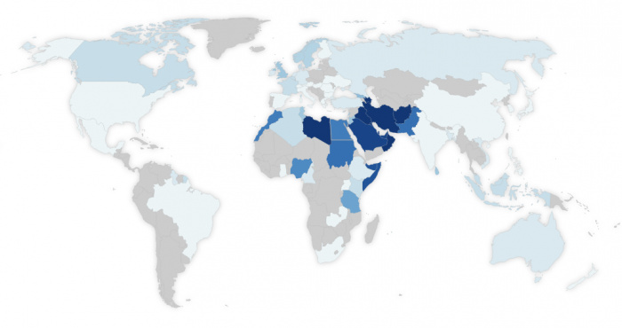 Популярность имени Марьям в мире (Фото: names.org).